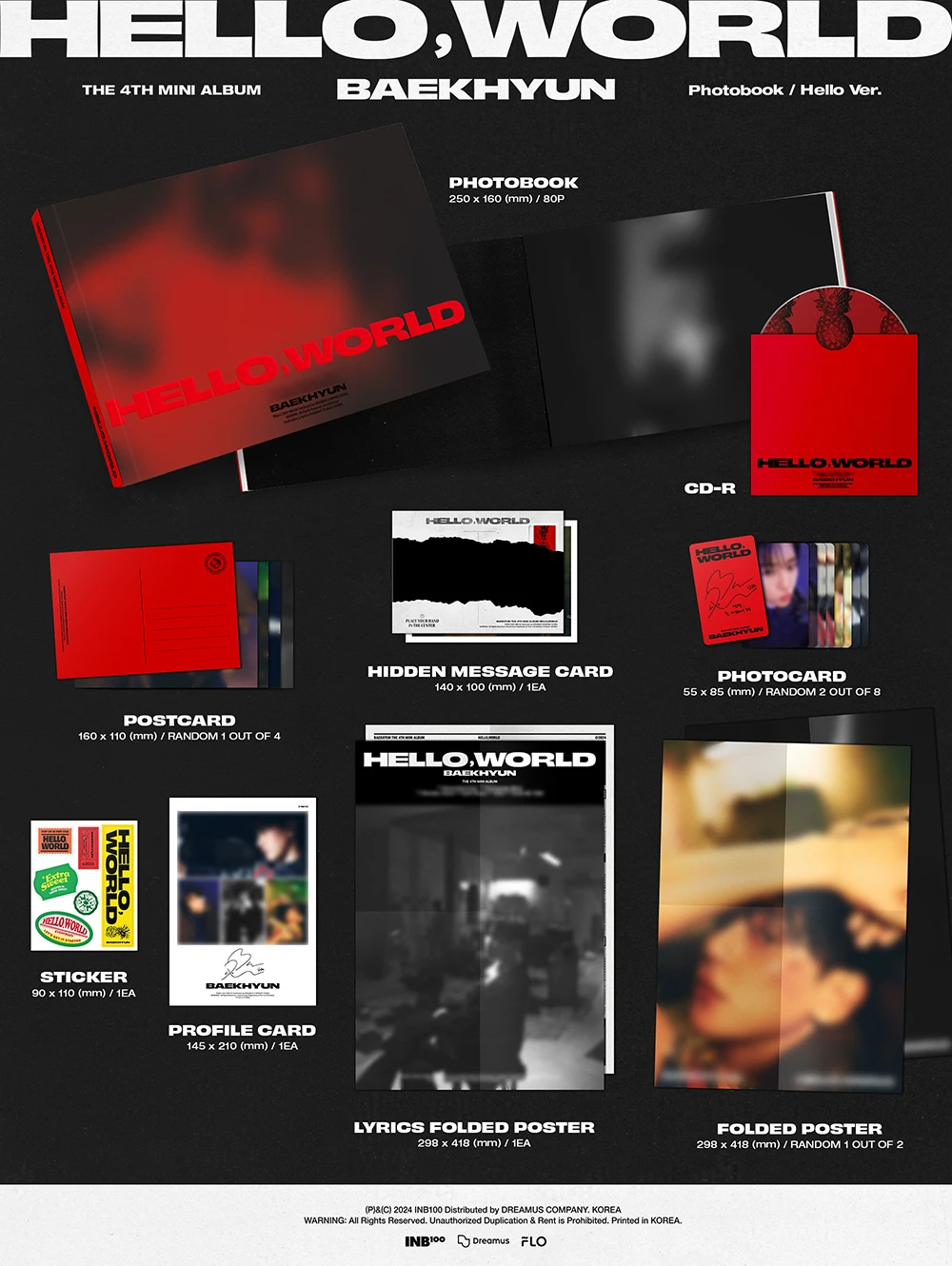 BAEKHYUN - 4th Mini Album Hello World Photobook ver. 1