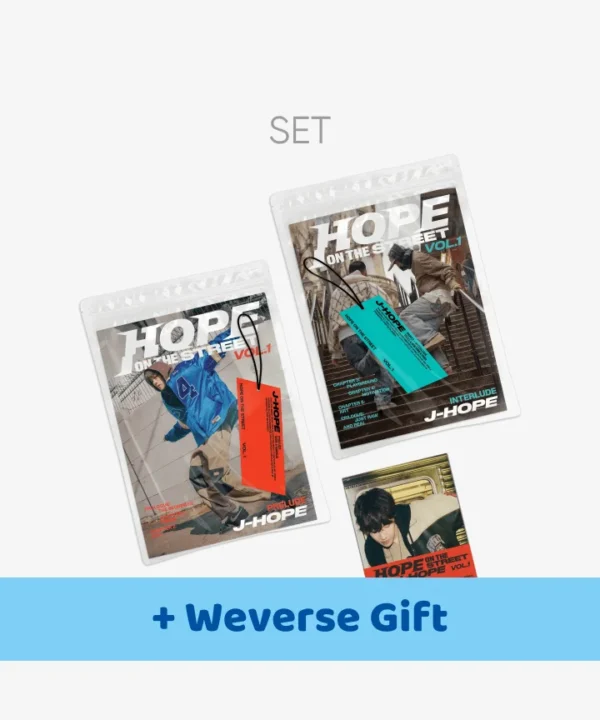 BTS-j-hope-HOPE-ON-THE-STREET-VOL.1-Set-Weverse-Albums-ver-Gift J-HOPE (BTS) | HOPE ON THE STREET VOL.1 (Set + Weverse Albums ver.) – Image 1