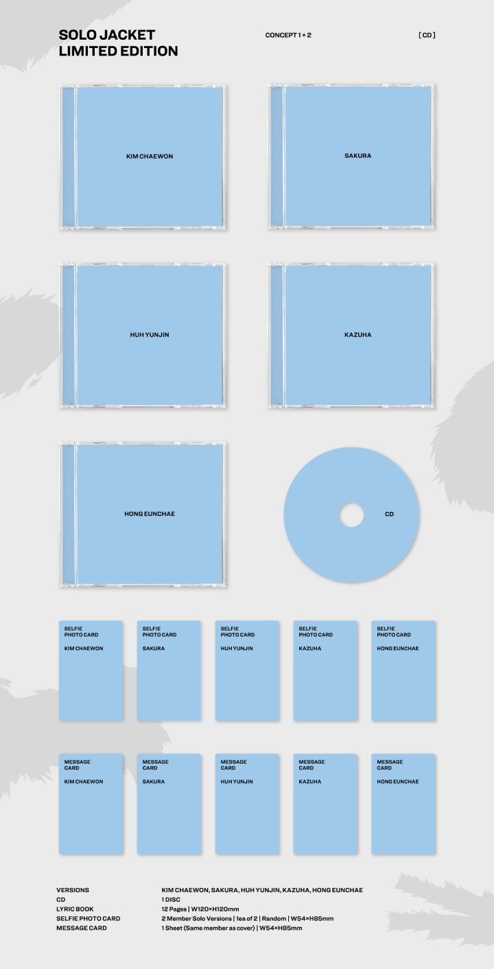 LE SSERAFIM - 3rd Single 'CRAZY' Solo Jacket (Edition Japonnaise) détail 1