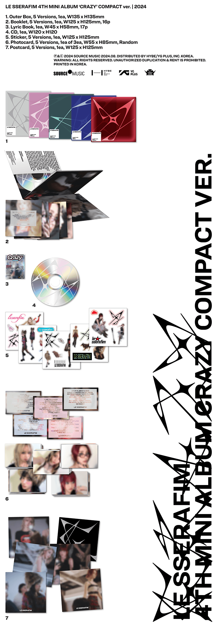 LE SSERAFIM - 4th Mini Album CRAZY (Compact ver.) détail 1