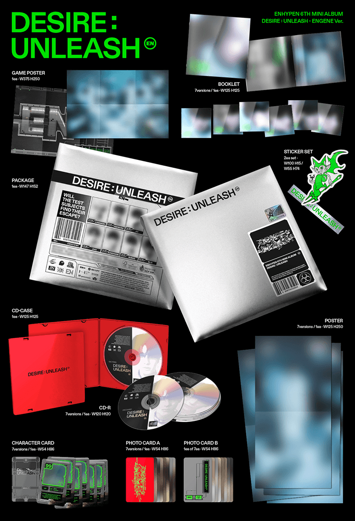 enhypen | desire : unleash (engene ver.) (set)