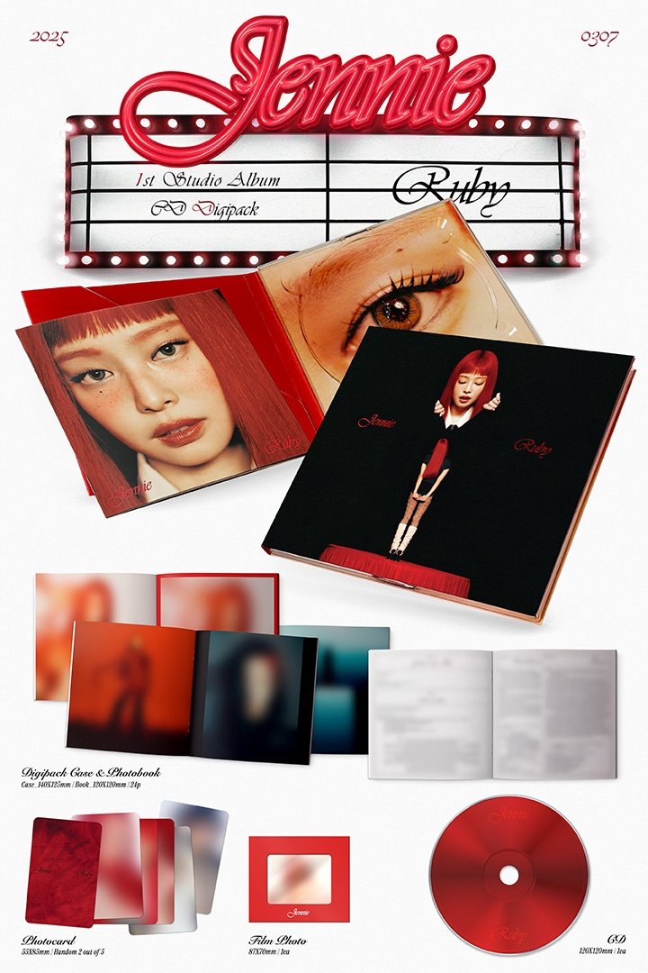 jennie ( blackpink) | the 1st studio album [ruby] (photobook) (cd digipack)